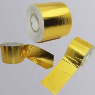 Cinta adhesiva aluminio ignífuga resistente a altas temperaturas. 5cm x 10mts. Gold