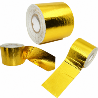 Cinta adhesiva aluminio ignífuga resistente a altas temperaturas. 5cm x 10mts. Gold