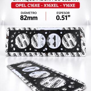 Empaquetadura o Junta de culata para Opel C16XE/X16XE/X16XEL/Y16XE MLS de 0,051", diámetro de 82 mm.