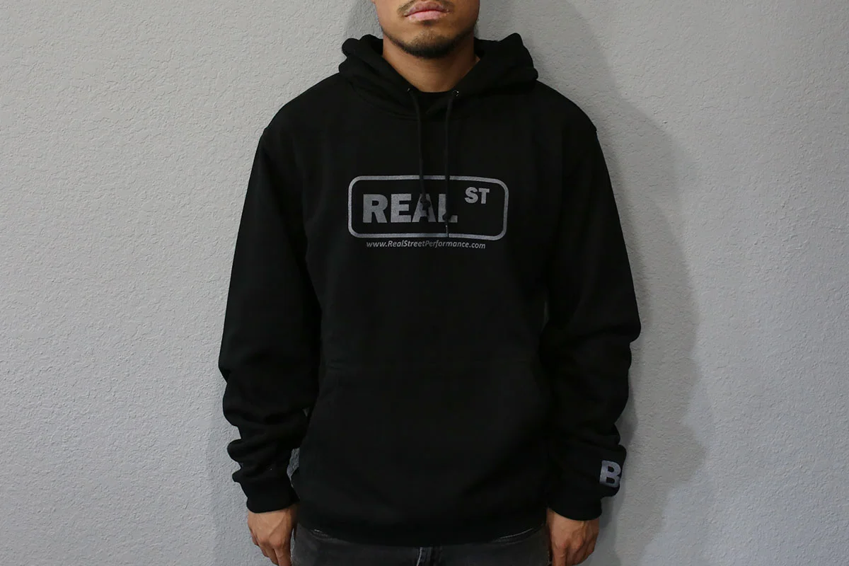 Polerón Negro Real Street, Logo Negro Gris
